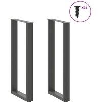 Berkfield Home Modern Coffee Table Legs U-Shaped 2 pcs Anthracite 50x(100-101) c in Black