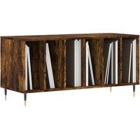 Berkfield Home Record Cabinet Smoked Oak 100x38x48 cm Engineered Wood in Brown | Size: 100 x 38 x 48 cm