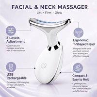 BluCore USB Rechargeable Facial & Neck Care Device with Adjustable Settings in White