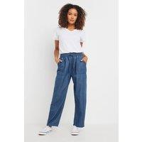 M&Co Women's Denim Tie Waist Jeans in Blue | Size: 22-24