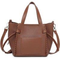 Fontanella Fashion Women's Elvique Large PU Leather 2in1 Top-Handle Tote Bag in Brown