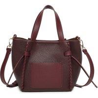Fontanella Fashion Women's Elvique Large PU Leather 2in1 Top-Handle Tote Bag in Burgundy