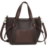 Fontanella Fashion Women's Elvique Large PU Leather 2in1 Top-Handle Tote Bag in Chocolate