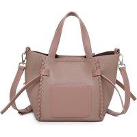 Fontanella Fashion Women's Elvique Large PU Leather 2in1 Top-Handle Tote Bag in Dusty Pink