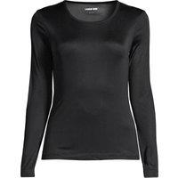 Lands' End Women's Plus Lightweight Silk Interlock Crew Neck Top in Black | Size: 24-26