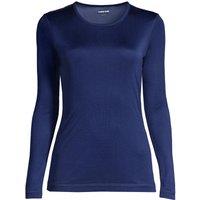 Lands' End Women's Plus Lightweight Silk Interlock Crew Neck Top in Navy | Size: 28-30