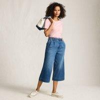 Lands' End Women's Wide Leg Denim Culotte Jeans, Mid Rise in Indigo | Size: 14-16
