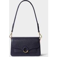 OSPREY LONDON Women's The Henley Leather Shoulder Bag in Navy