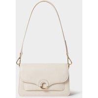 OSPREY LONDON Women's The Henley Leather Shoulder Bag in Off-White