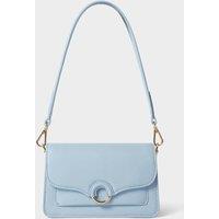 OSPREY LONDON Women's The Henley Leather Shoulder Bag in Baby Blue