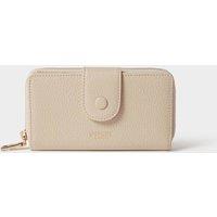 OSPREY LONDON Women's The Core Medium Leather Popper Matinee Purse in Off-White