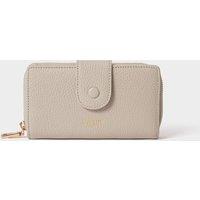OSPREY LONDON Women's The Core Medium Leather Popper Matinee Purse in Taupe