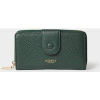 OSPREY LONDON Women's The Core Medium Leather Popper Matinee Purse in Dark Green