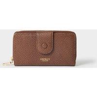 OSPREY LONDON Women's The Core Medium Leather Popper Matinee Purse in Tan