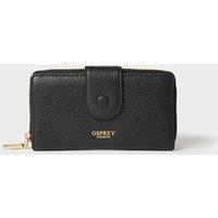 OSPREY LONDON Women's The Core Medium Leather Popper Matinee Purse in Black