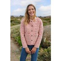 WoolOvers Women's Collarless Quilted Jacket in Pink | Size: 24