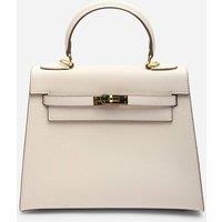 Where's That From Women's 'Lluvia' Top Handle Satchel Mini Tote Bag with Turn-Lock Closure in Cream