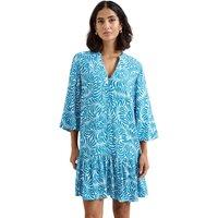 Phase Eight Women's Phoebe Tiered Hem V-Neck Mini Dress in Turquoise | Size: 12