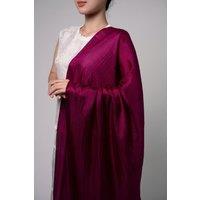 Silk and Bears Women's Magenta Silk Scarf - Hand-Dyed Mulberry Silk Shawl Wrap, Wedding Guest & Evening Pashmina Style in Plum
