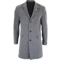 TruClothing Men's Long Wool Mix Overcoat Peaky Blinders in Grey | Size: 3XL