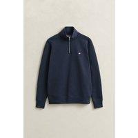 Gant Men's Reg Shield Half Zip Sweat Evening Blue in Navy | Size: Medium