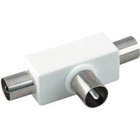Electrovision T Splitter To 2Xcoax Line Skts in White