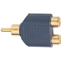 Electrovision Phono Plug To 2Xphono Sockets in Black