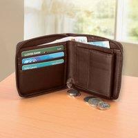 Coopers of Stortford RFID Leather Zip Wallet with Secure All-Round Zip Closure in Brown