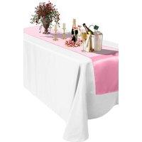 Neel Blue Satin Table Runner, 11" x 108" in Baby Pink