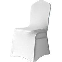 Neel Blue Spandex Polyester Stretch Chair Cover, Washable & Removable Slipcovers in White