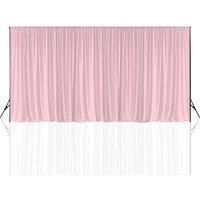 Neel Blue Spandex Backdrop Curtain, Wrinkle-Free Polyester Fabric Backdrop Panel, 3x6 Metres in Baby Pink