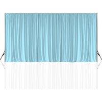 Neel Blue Spandex Backdrop Curtain, Wrinkle-Free Polyester Fabric Backdrop Panel, 3x6 Metres in Baby Blue