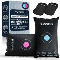 Tanness Reusable 400g Car Dehumidifier Bag with Moisture Indicator - 2 Pack in Black