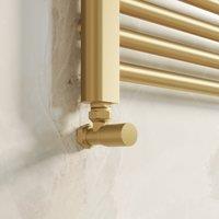 Banyetti Angled Radiator Valves - Brushed Brass in Gold