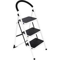 Futura 3 Step Ladder Premium White, Heavy-Duty Steel Folding Step Stool in White