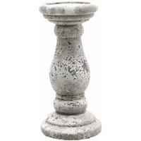 Lemon Pavilion Furniture and Decor Small Candle Holder - Ceramic - L11 x W11 x H23 cm - Stone in Grey