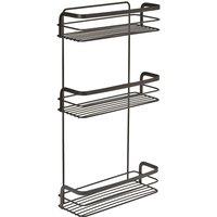 Metaltex Origin Lava 3-Tier Rectangular Shelf Bathroom Storage Rack - Black