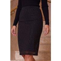 Roman Women's Sparkly Stretch Skirt in Black | Size: 10