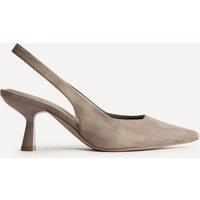 Linzi Women's Alisa Wide Fit Taupe Faux Suede Court Heels | Size: 8-Wide Fit