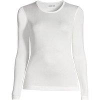 Lands' End Women's Plus Lightweight Silk Interlock Crew Neck Top in Ivory | Size: 20-22