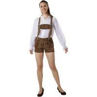 tectake Women's Lederhosen Josie, Bavarian Embroidery & Matching Braces in Brown | Size: 40
