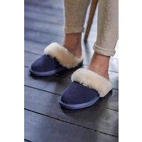 WoolOvers Women's Womens Sheepskin Mule Slipper in Navy | Size: 4