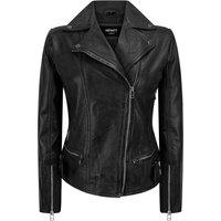 TruClothing Women's Leather Biker Jacket in Black | Size: 3XL