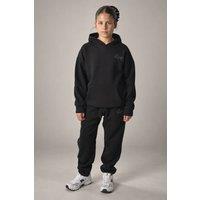 BCouture Women's Pullover Hoodie & Jogger Fleece Tracksuit Set in Black | Size: 14-15 Years