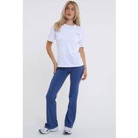 BCouture Women's Flared Leggings & T-Shirt Set in Blue | Size: Medium