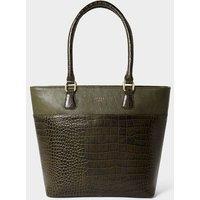 OSPREY LONDON Women's The Kellie Leather Tote Bag in Dark Olive