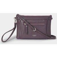 OSPREY LONDON Women's The Ruby Leather Crossbody Clutch Bag in Purple
