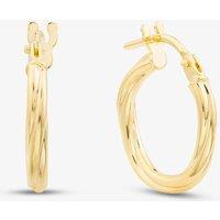 T.H.Baker Women's 9ct Yellow Gold 13.5mm Twisted Hoop Earrings 1.51.3180