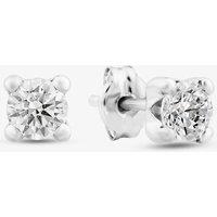 T.H.Baker Women's 9ct White Gold Round Cubic Zirconia Stud Earrings 5.59.1860 in Silver