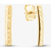 T.H.Baker Women's 9ct Yellow Gold Diamond Cut Bar Drop Earrings 1.50.0315
